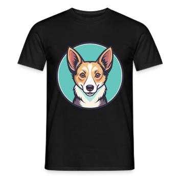 Portugiesische Podengo Hunderasse Karikatur Kawaii - Männer T-Shirt - Schwarz - Vorne - AI Model Male 178 light (178cm)