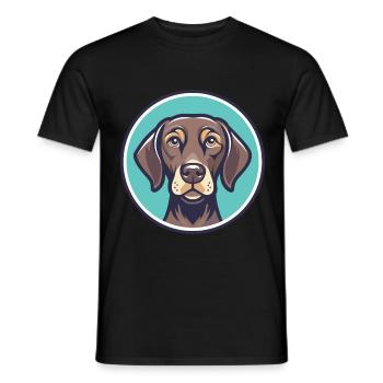 Pudelpointer Hund Rasse Cartoon Kawaii Clipart Haustier - Männer T-Shirt - Schwarz - Vorne - AI Model Male 178 light (178cm)