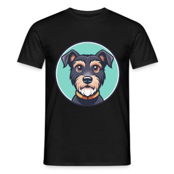 Patterdale Terrier Dog Breed Cartoon Kawaii - Men's T-Shirt - black - Front - AI Model Male 178 light (178cm)