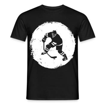 Eishockeyspieler Zeichnung - Männer T-Shirt - Schwarz - Vorne - AI Model Male 178 light (178cm)