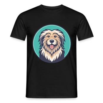 Chien de berger des Pyrénées Race Dessin animé Kawaii Clipart - T-shirt homme - noir - Devant - AI Model Male 178 light (178cm)