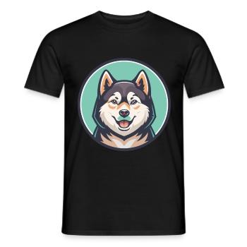 Rize Koyun Chien Race Dessin animé Kawaii Clipart Animal - T-shirt homme - noir - Devant - AI Model Male 178 light (178cm)