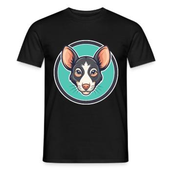 Ratonero Murciano Race Chien Dessin animé Kawaii Clipart - T-shirt homme - noir - Devant - AI Model Male 178 light (178cm)