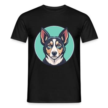Russischer Harlekin Hund Hunderasse Karikatur Kawaii - Männer T-Shirt - Schwarz - Vorne - AI Model Male 178 light (178cm)