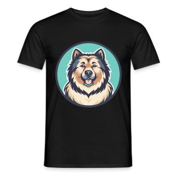 Sarplaninac Dog Breed Funny Cartoon Kawaii Clipart - Men's T-Shirt - black - Front - AI Model Male 178 light (178cm)