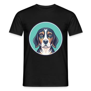 Serbische Trikolore Hund Hund Rasse Karikatur Kawaii - Männer T-Shirt - Schwarz - Vorne - AI Model Male 178 light (178cm)