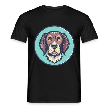 Slovaque Pointer à poil dur Chien race Dessin animé Animal de compagnie - T-shirt homme - noir - Devant - AI Model Male 178 light (178cm)