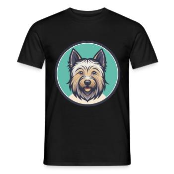 Skye Terrier Dog Breed Cartoon Kawaii Clipart Pet - Men's T-Shirt - black - Front - AI Model Male 178 light (178cm)