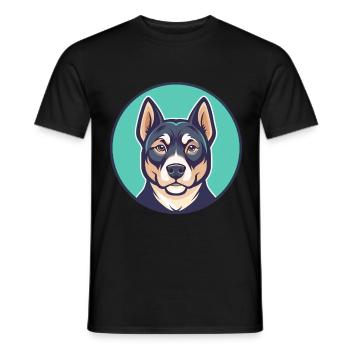 Smalandsstovare Hunderasse Cartoon Kawaii Clipart - Männer T-Shirt - Schwarz - Vorne - AI Model Male 178 light (178cm)