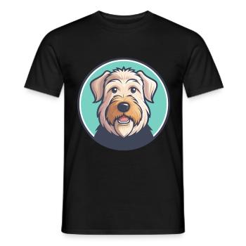 Soft Coated Wheaten Terrier Dog Breed Cartoon Pet - Men's T-Shirt - black - Front - AI Model Male 178 light (178cm)