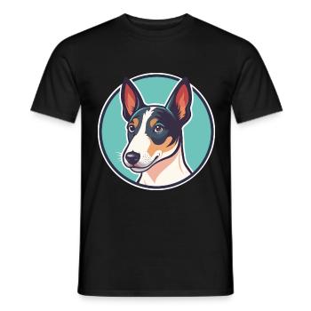 Renard Terrier Lisse Race Chien Dessin Animé Kawaii - T-shirt homme - noir - Devant - AI Model Male 178 light (178cm)