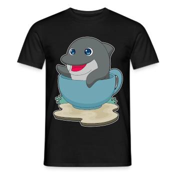 Dolphin Mug - Men's T-Shirt - black - Front - AI Model Male 178 light (178cm)