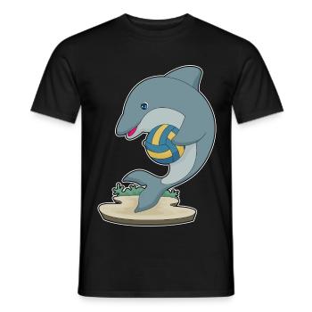 Dauphin Joueur de volley-ball Volley-ball - T-shirt homme - noir - Devant - AI Model Male 178 light (178cm)