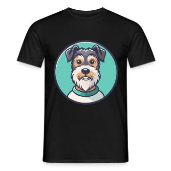 Race de chien Sporting Lucas Terrier Dessin animé Kawaii - T-shirt homme - noir - Devant - AI Model Male 178 light (178cm)