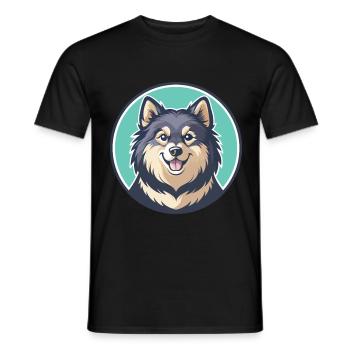 Schwedische Lapphund Hunderasse Cartoon Kawaii Clipart - Männer T-Shirt - Schwarz - Vorne - AI Model Male 178 light (178cm)