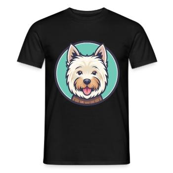 Westie Hund Rasse Cartoon Kawaii Clipart Tier Haustier - Männer T-Shirt - Schwarz - Vorne - AI Model Male 178 light (178cm)
