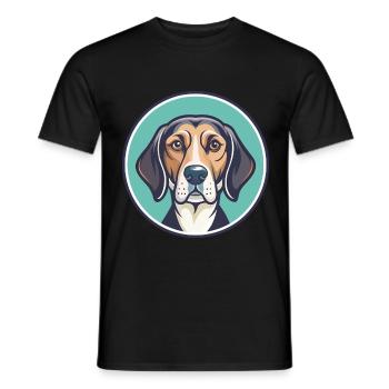 St Hubert Jura Hound Dog Breed Cartoon Kawaii Pet - Men's T-Shirt - black - Front - AI Model Male 178 light (178cm)