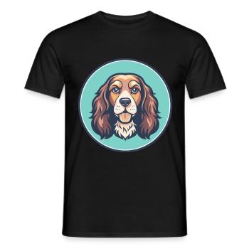Sussex Spaniel Dog Breed Cartoon Kawaii Clipart - Men's T-Shirt - black - Front - AI Model Male 178 light (178cm)