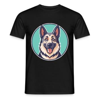 Schäferhund Rasse Cartoon Kawaii Clipart - Männer T-Shirt - Schwarz - Vorne - AI Model Male 178 light (178cm)