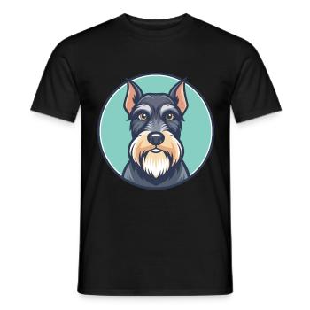 Standaard Schnauzer Hondenras Cartoon Kawaii - Heren T-shirt - zwart - Voor - AI Model Male 178 light (178cm)