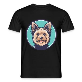 Yorkshire Terrier Dog Breed Cartoon Kawaii Clipart - Men's T-Shirt - black - Front - AI Model Male 178 light (178cm)
