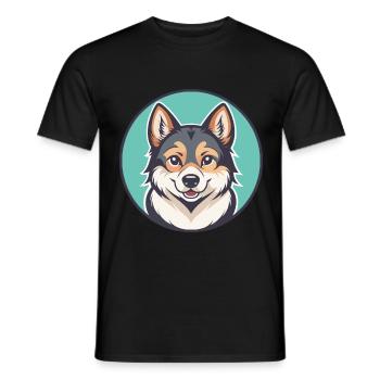 Volpino Italiano Hunderasse Cartoon Kawaii Clipart - Männer T-Shirt - Schwarz - Vorne - AI Model Male 178 light (178cm)