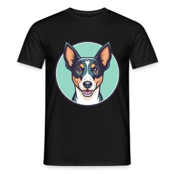 Treeing Feist Dog Breed Cartoon Kawaii Clipart Pet - Men's T-Shirt - black - Front - AI Model Male 178 light (178cm)