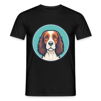 Welsh Springer Spaniel Chien Race Dessin Animé Kawaii - T-shirt homme - noir - Devant - AI Model Male 178 light (178cm)