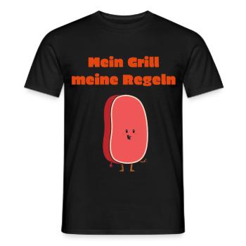 mein grill, meine regeln - Männer T-Shirt - Schwarz - Vorne - AI Model Male 178 light (178cm)