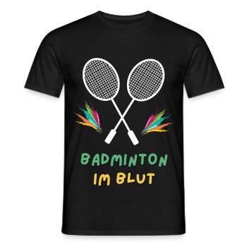 Badminton im Blut - Männer T-Shirt - Schwarz - Vorne - AI Model Male 178 light (178cm)