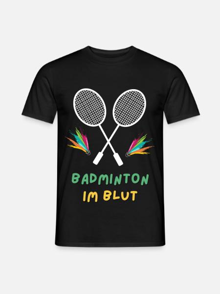 Badminton im Blut - Männer T-Shirt - Schwarz