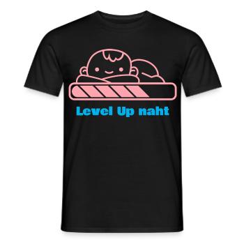 Level Up, Bald-Papa! - Männer T-Shirt - Schwarz - Vorne - AI Model Male 178 light (178cm)