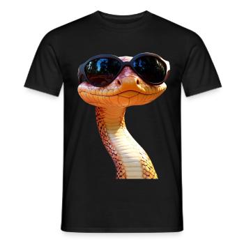 Serpent Python Cobra Mamba Serpent à sonnettes Serpent - T-shirt homme - noir - Devant - AI Model Male 178 light (178cm)
