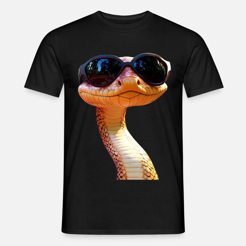 Schlange Python Kobra Mamba Klapperschlange Snake - Männer T-Shirt - Schwarz
