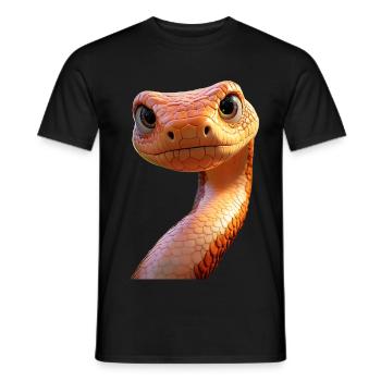 Schlange Python Kobra Mamba Klapperschlange Snake - Männer T-Shirt - Schwarz - Vorne - AI Model Male 178 light (178cm)