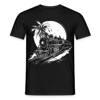Graphique ferroviaire - T-shirt homme - noir - Devant - AI Model Male 178 light (178cm)