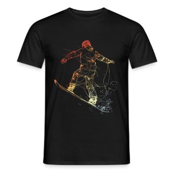 Vintage Snowboarder Zeichnung - Männer T-Shirt - Schwarz - Vorne - AI Model Male 178 light (178cm)