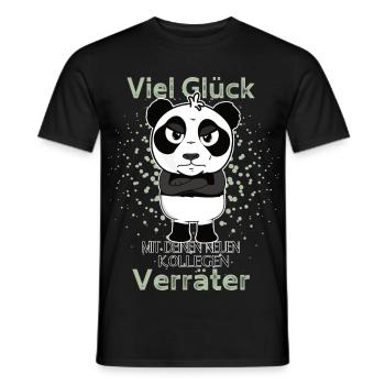 Bonne chance avec les nouveaux collègues Veräter Panda - T-shirt homme - noir - Devant - AI Model Male 178 light (178cm)