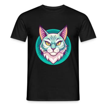 Ägäis Katze Rasse Karikatur Kawaii Tier Haustier - Männer T-Shirt - Schwarz - Vorne - AI Model Male 178 light (178cm)