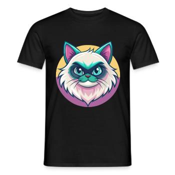 Himalaya-Katzenrasse Karikatur Kawaii Tier Haustier - Männer T-Shirt - Schwarz - Vorne - AI Model Male 178 light (178cm)