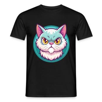 Selkirk Rex Katzenrasse Cartoon Kawaii Tier Haustier - Männer T-Shirt - Schwarz - Vorne - AI Model Male 178 light (178cm)