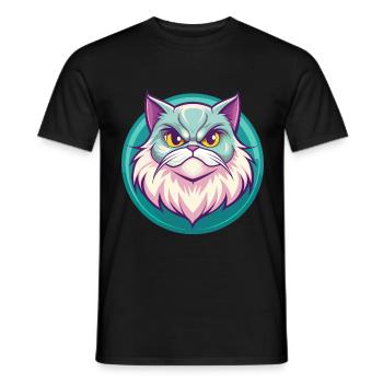 Persische Katze Rasse Cartoon Kawaii Tier Haustier - Männer T-Shirt - Schwarz - Vorne - AI Model Male 178 light (178cm)