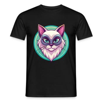 Neva Maskerade Katze Rasse Cartoon Kawaii Tier - Männer T-Shirt - Schwarz - Vorne - AI Model Male 178 light (178cm)