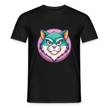Chypre Chat Race Dessin Animé Kawaii Animal Animal Pet - T-shirt homme - noir - Devant - AI Model Male 178 light (178cm)