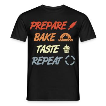 Préparer Cuire Goûter Répéter - T-shirt homme - noir - Devant - AI Model Male 178 light (178cm)