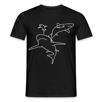 Haie - Männer T-Shirt - Schwarz - Vorne - AI Model Male 178 light (178cm)