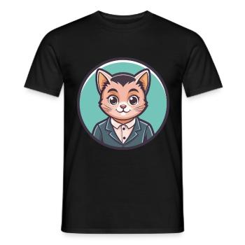 Bambino Chat Race Dessin Animé Kawaii Animal Pet - T-shirt homme - noir - Devant - AI Model Male 178 light (178cm)