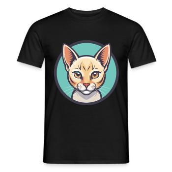 Burmilla Chat Race Dessin Animé Kawaii Animal Pet - T-shirt homme - noir - Devant - AI Model Male 178 light (178cm)