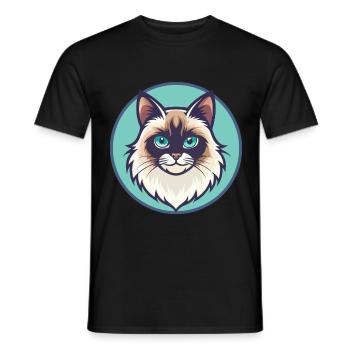 Neva Maskerade Katze Rasse Cartoon Kawaii Tier - Männer T-Shirt - Schwarz - Vorne - AI Model Male 178 light (178cm)