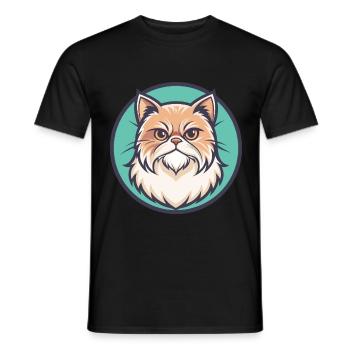 Persische Katze Rasse Cartoon Kawaii Tier Haustier - Männer T-Shirt - Schwarz - Vorne - AI Model Male 178 light (178cm)